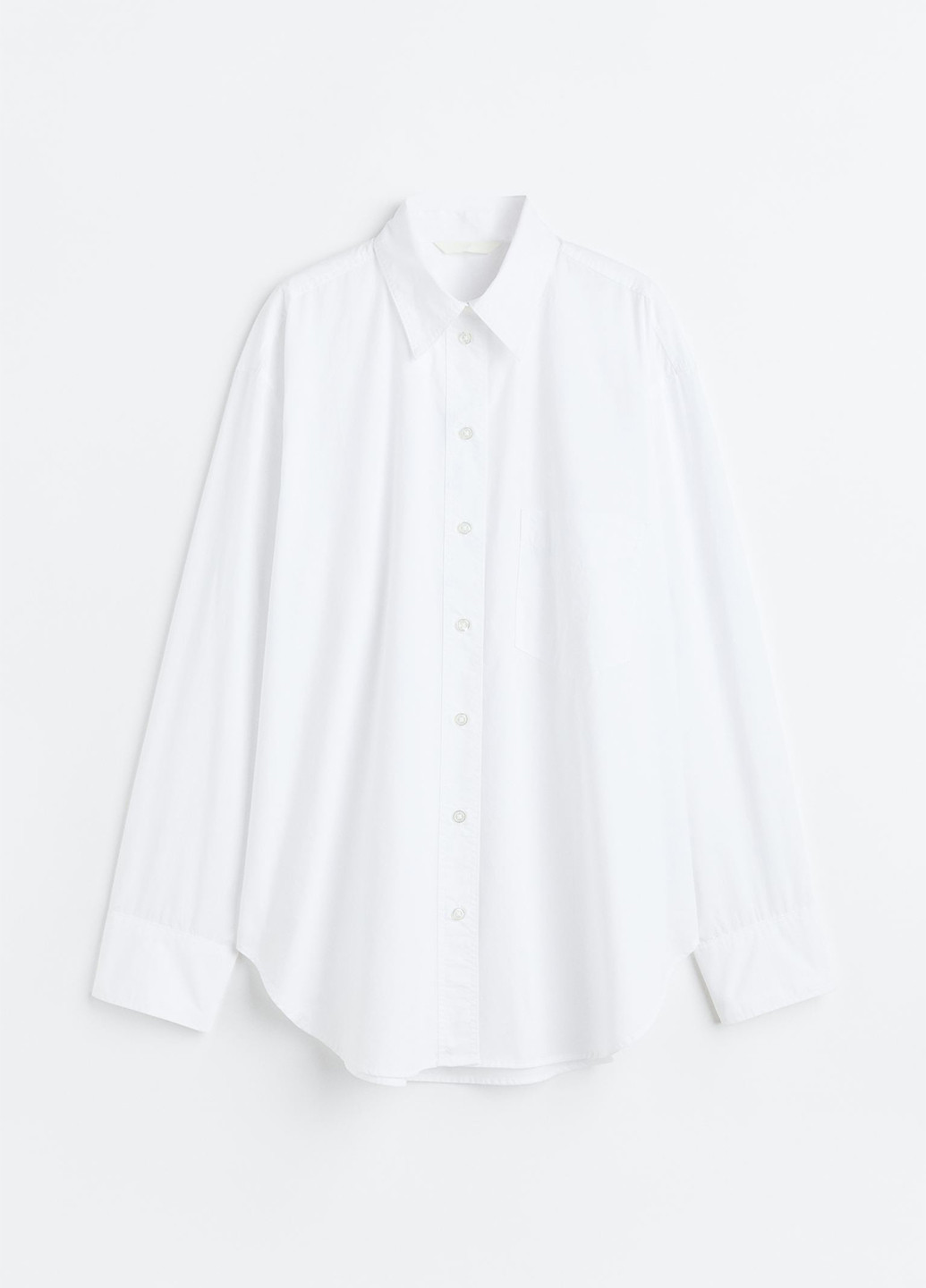 Белая кэжуал рубашка однотонная H&M