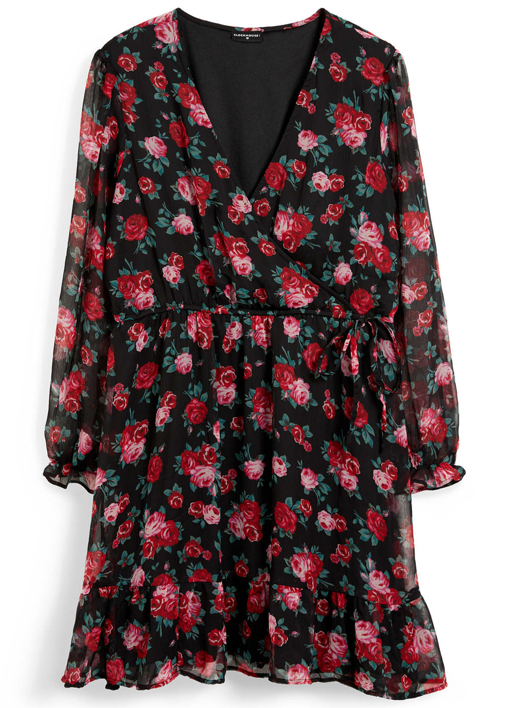 Чорна кежуал сукня C&A з квітковим принтом