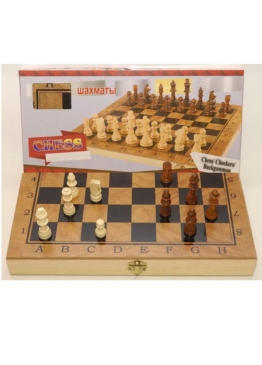 Игровой настольный набор 3 в 1: Шашки Шахматы Нарды No Brand (251936924)