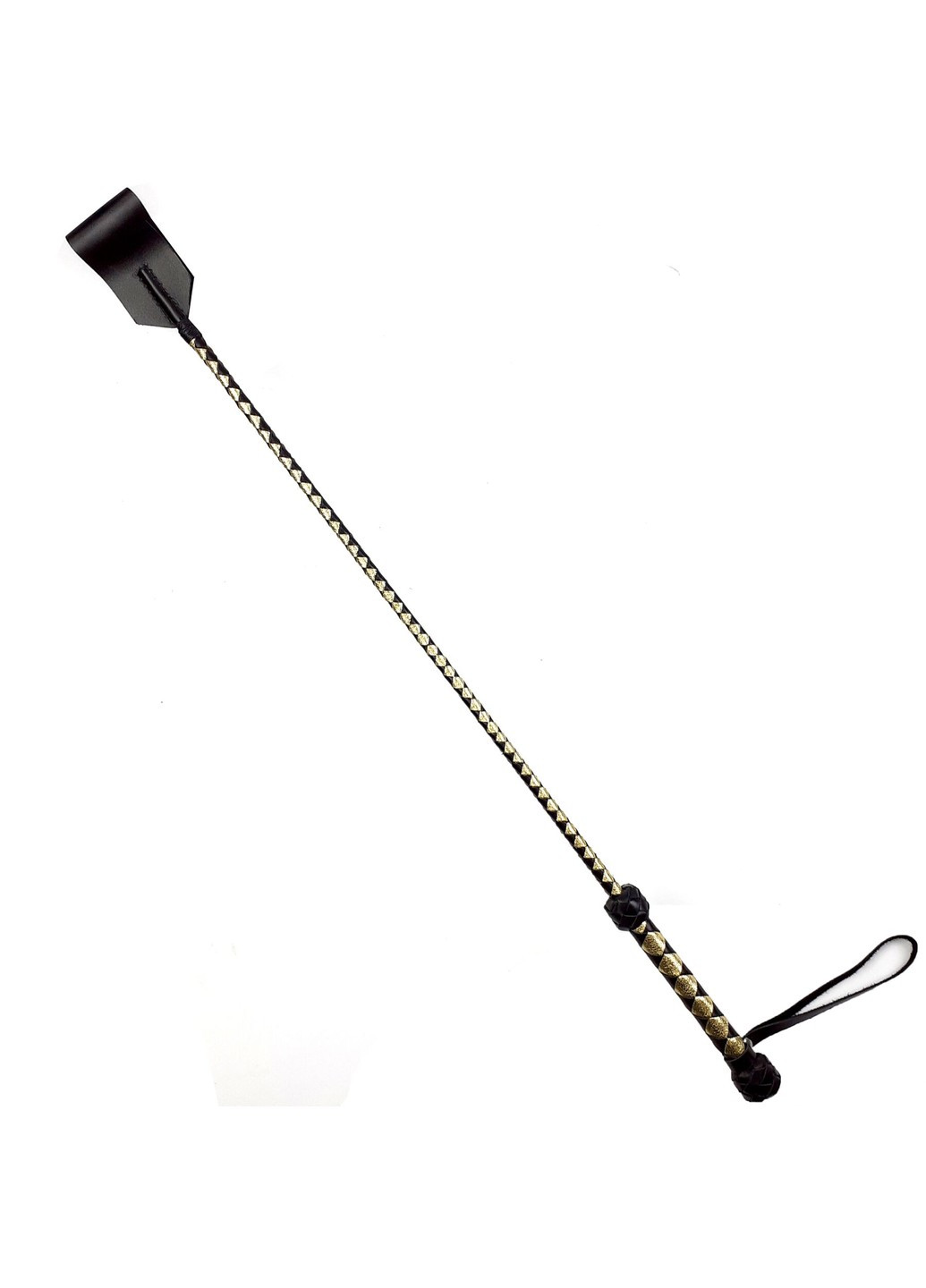 Стек классический, натуральная кожа 75 см, черно-золотой Art of Sex (255340315)