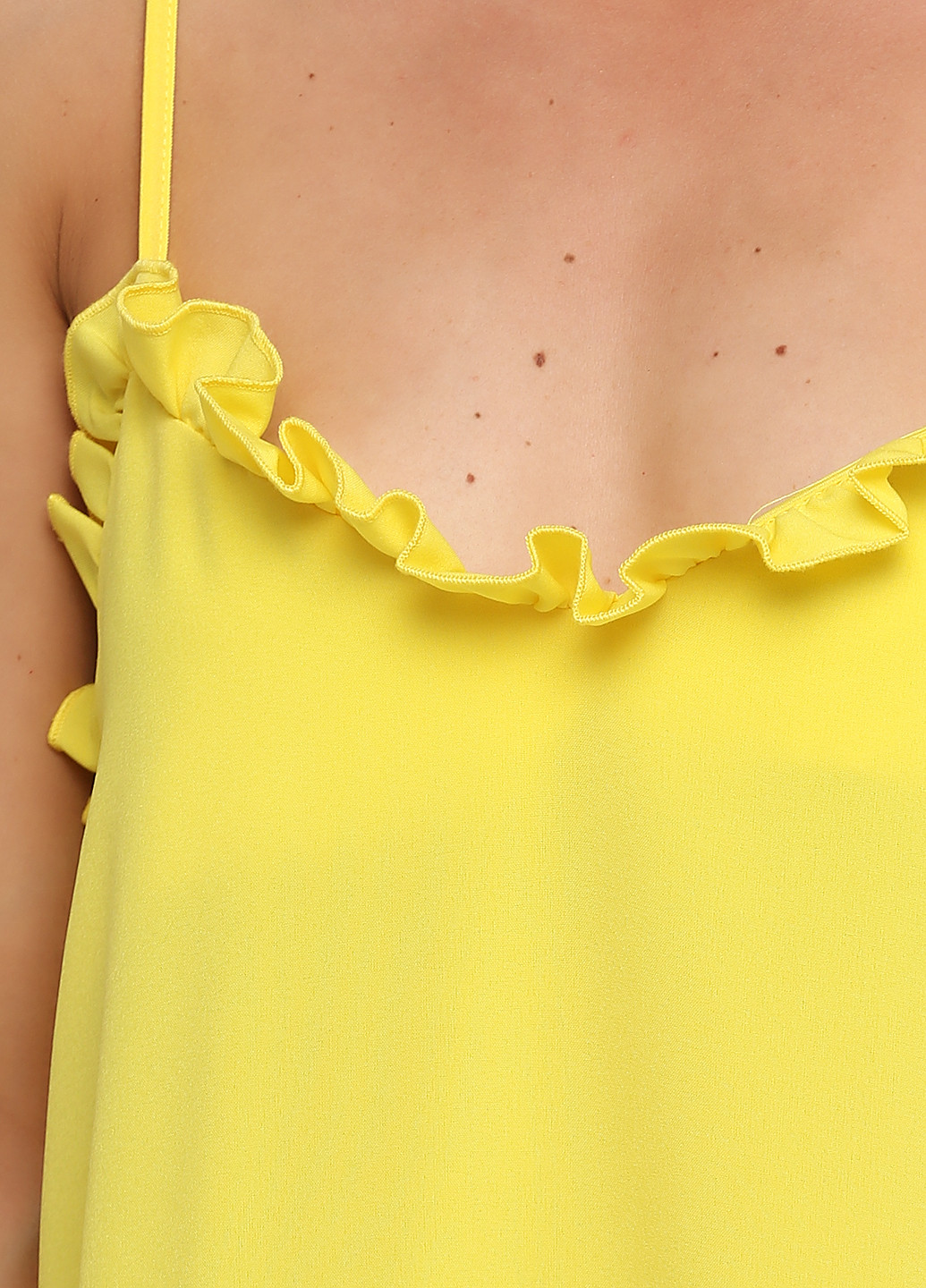 Светло-желтое кэжуал платье а-силуэт ANVI однотонное
