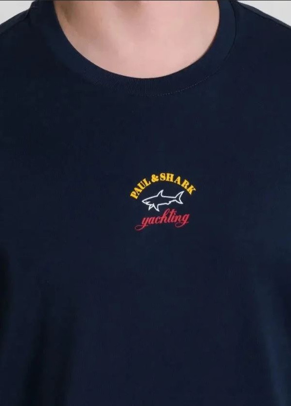 Темно-синяя футболка мужская с коротким рукавом Paul & Shark