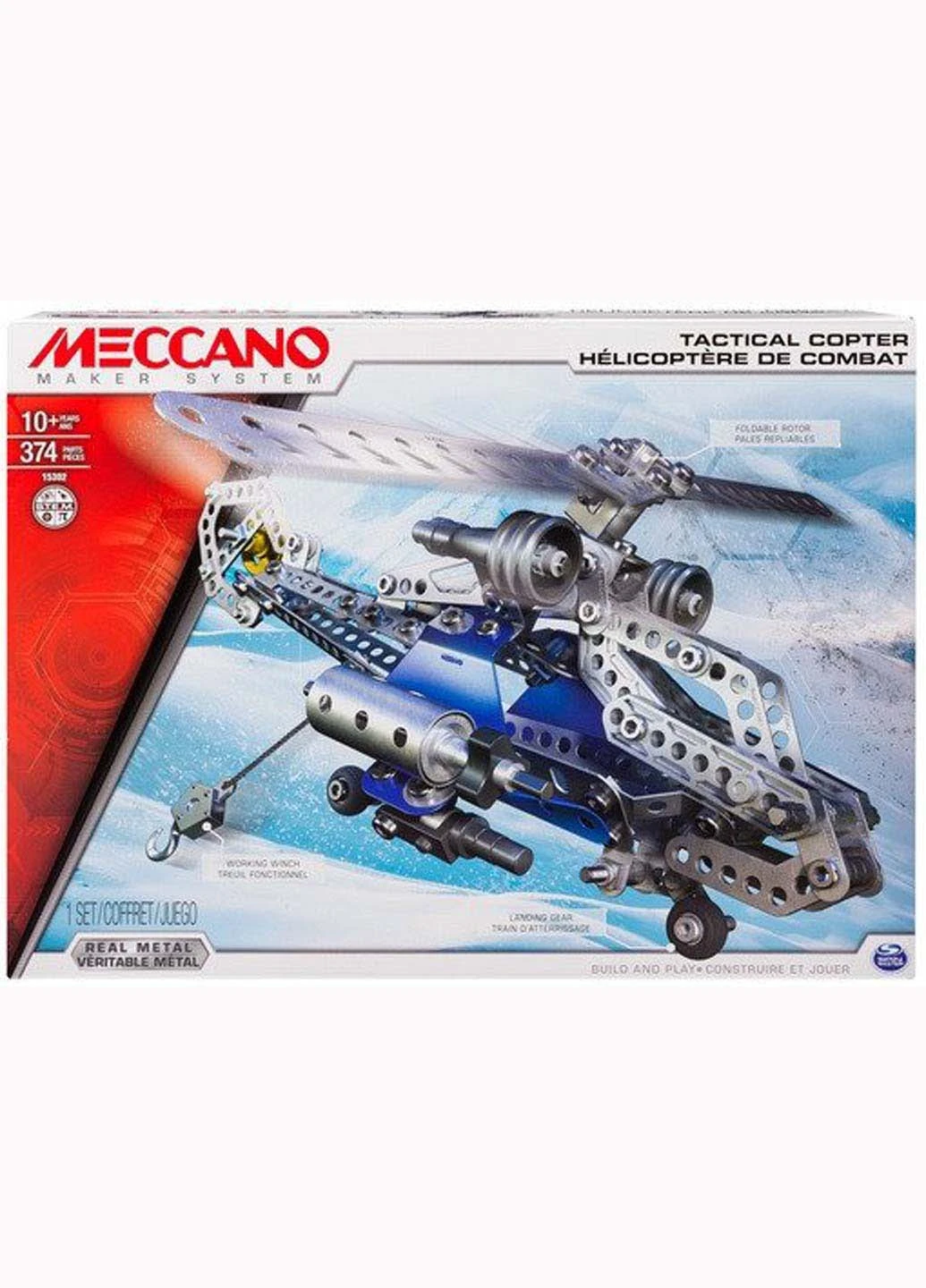 Конструктор Meccano Build Play Вертолет 374 детали (207382831)