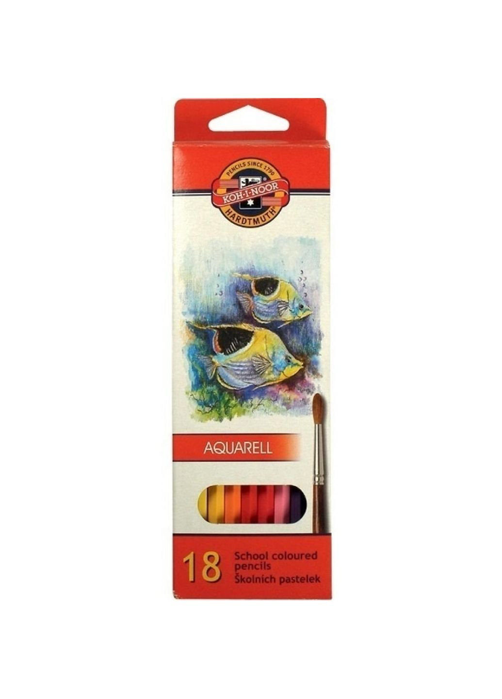 Карандаши цветные Mondeluz Рыбки акварельные 18 цветов (3717_p) Koh-I-Noor (254067635)