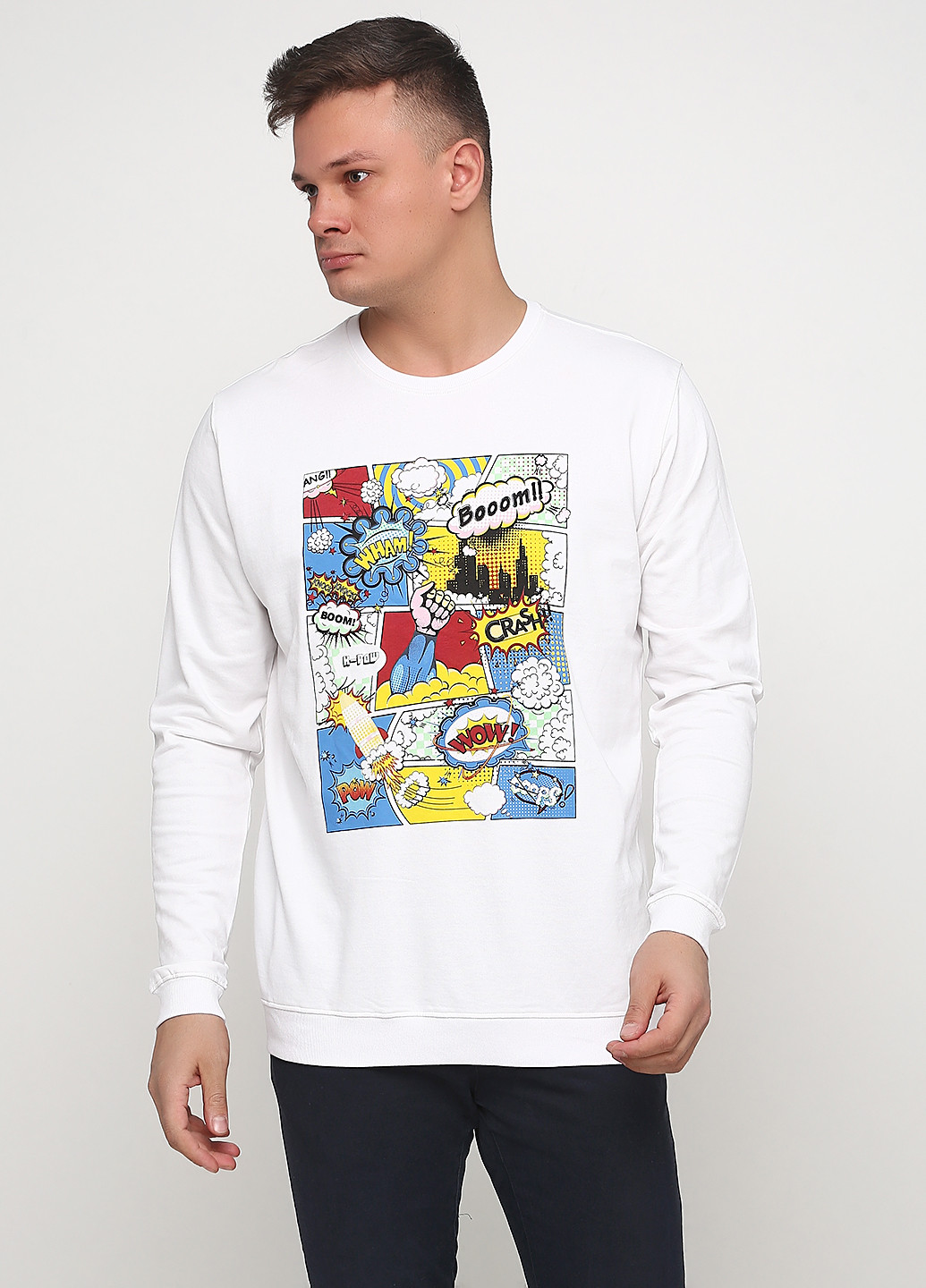 Белый свитшот Solid рисунок (160488792)