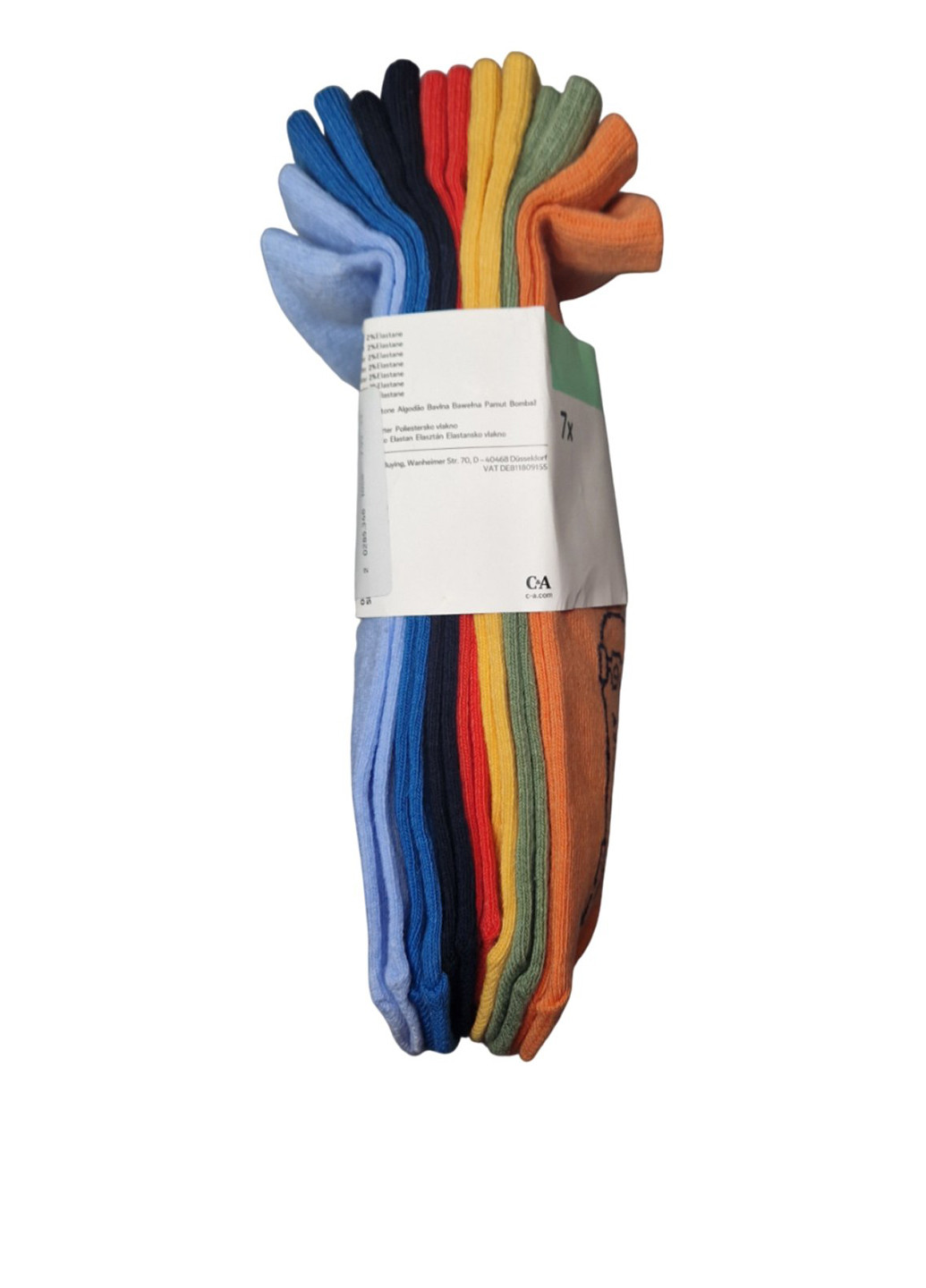 Комбіновані шкарпетки (7 пар) C&A однотонні (341560793)