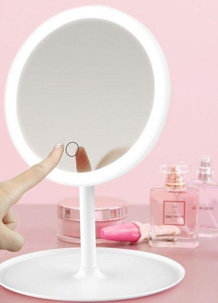 Косметичне дзеркало з LED підсвічуванням Xo Mirror 16 вбудованим акумулятором Білий Good Idea (239798362)