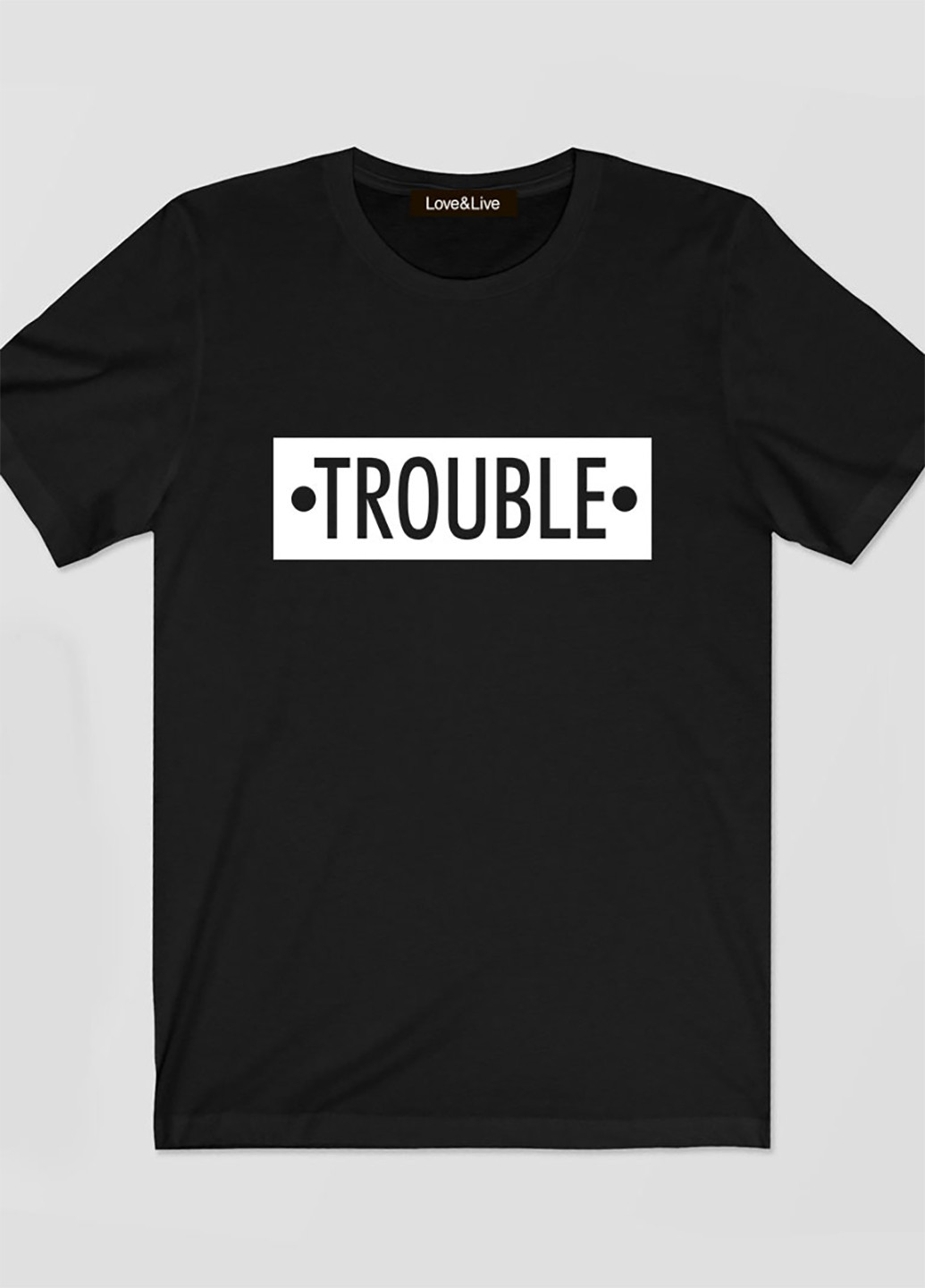 Черная футболка мужская черная double trouble Love&Live