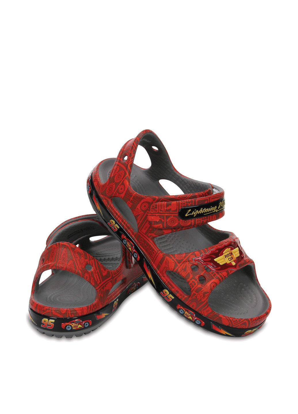 Красные кэжуал сандалии Crocs на липучке