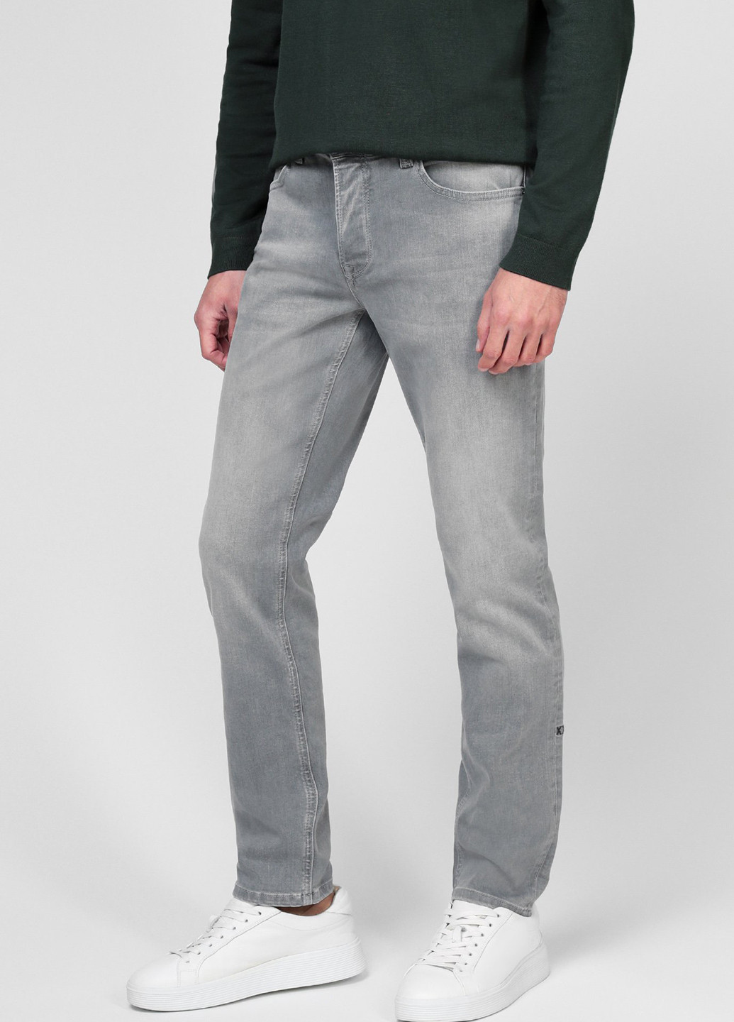 Серые демисезонные прямые джинсы Mexx