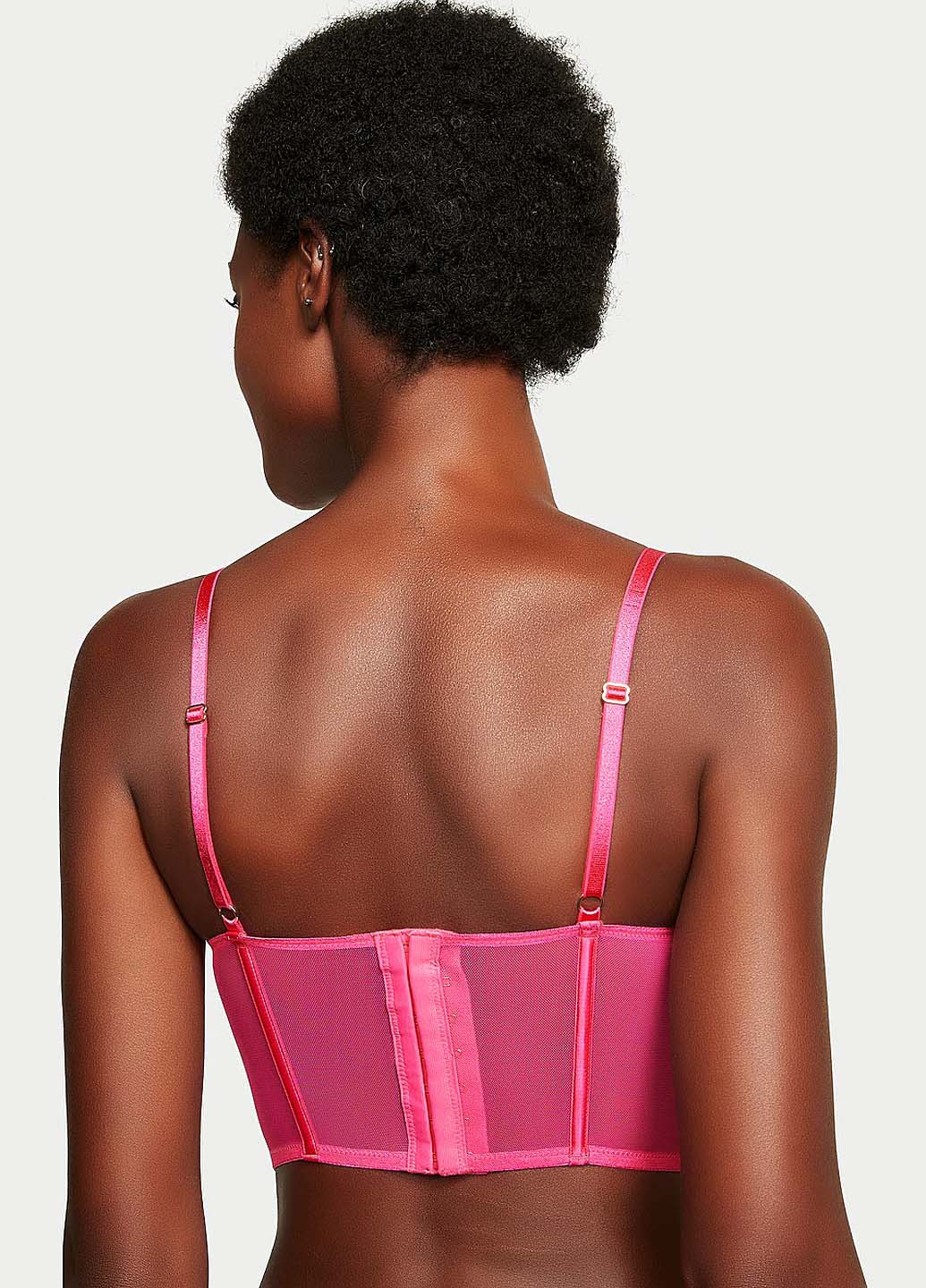 Рожевий демісезонний комплект (корсет, трусики) Victoria's Secret