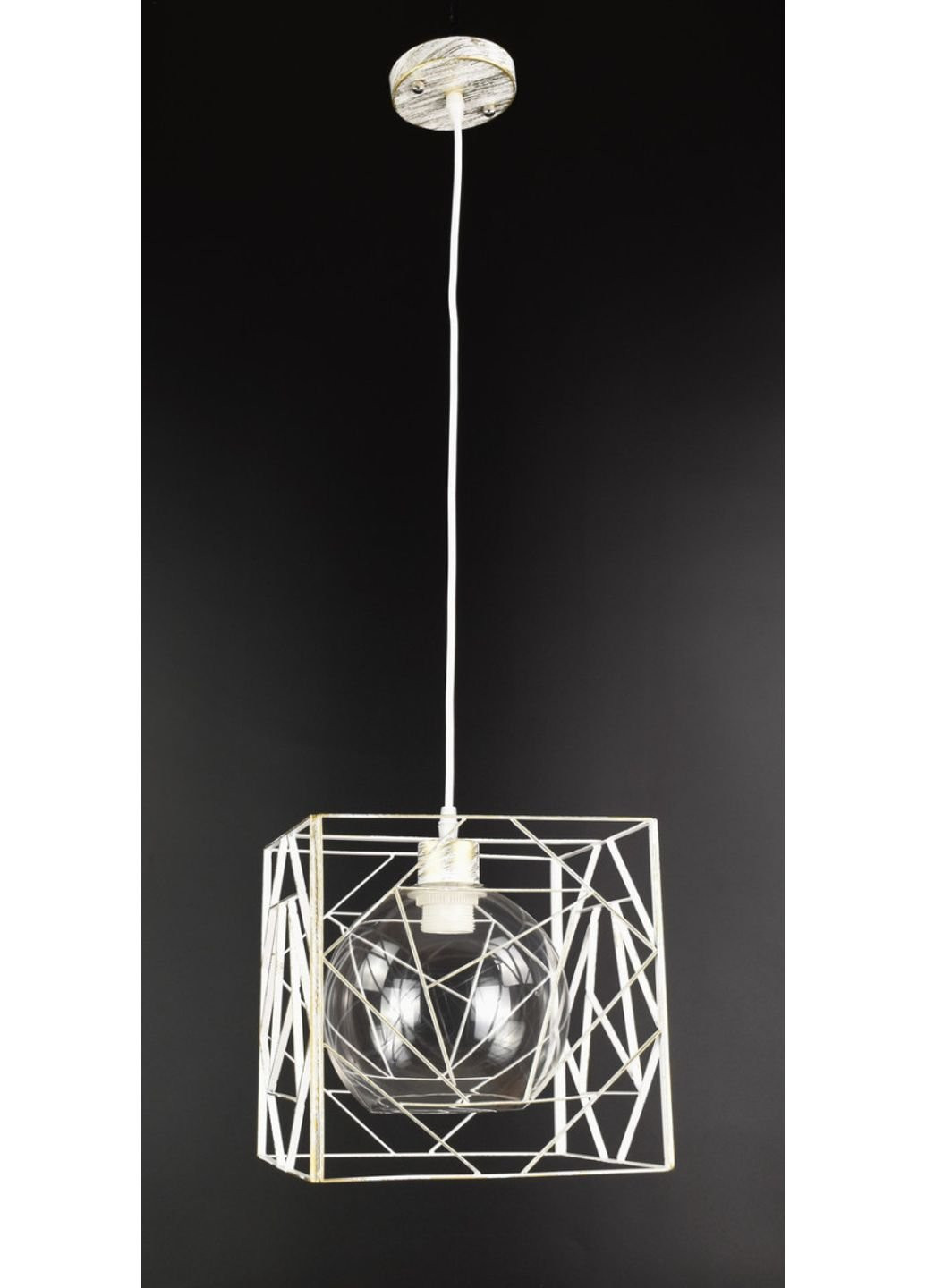 Люстра потолочная подвесная в стиле LOFT (лофт) 12120/1-tr Белый 35х24х34 см. Sunnysky (253630140)