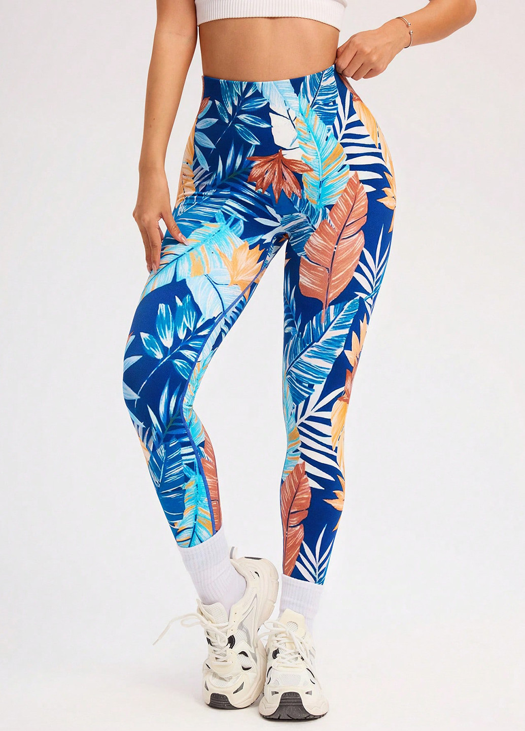 Синие демисезонные леггинсы SHEIN