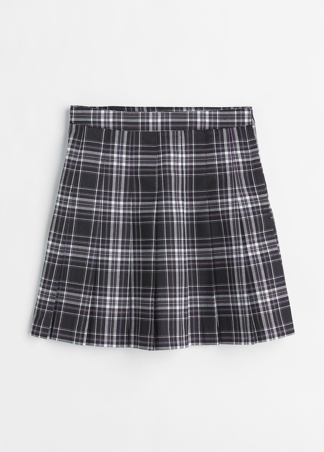 Черно-белая кэжуал в клетку юбка H&M а-силуэта (трапеция)