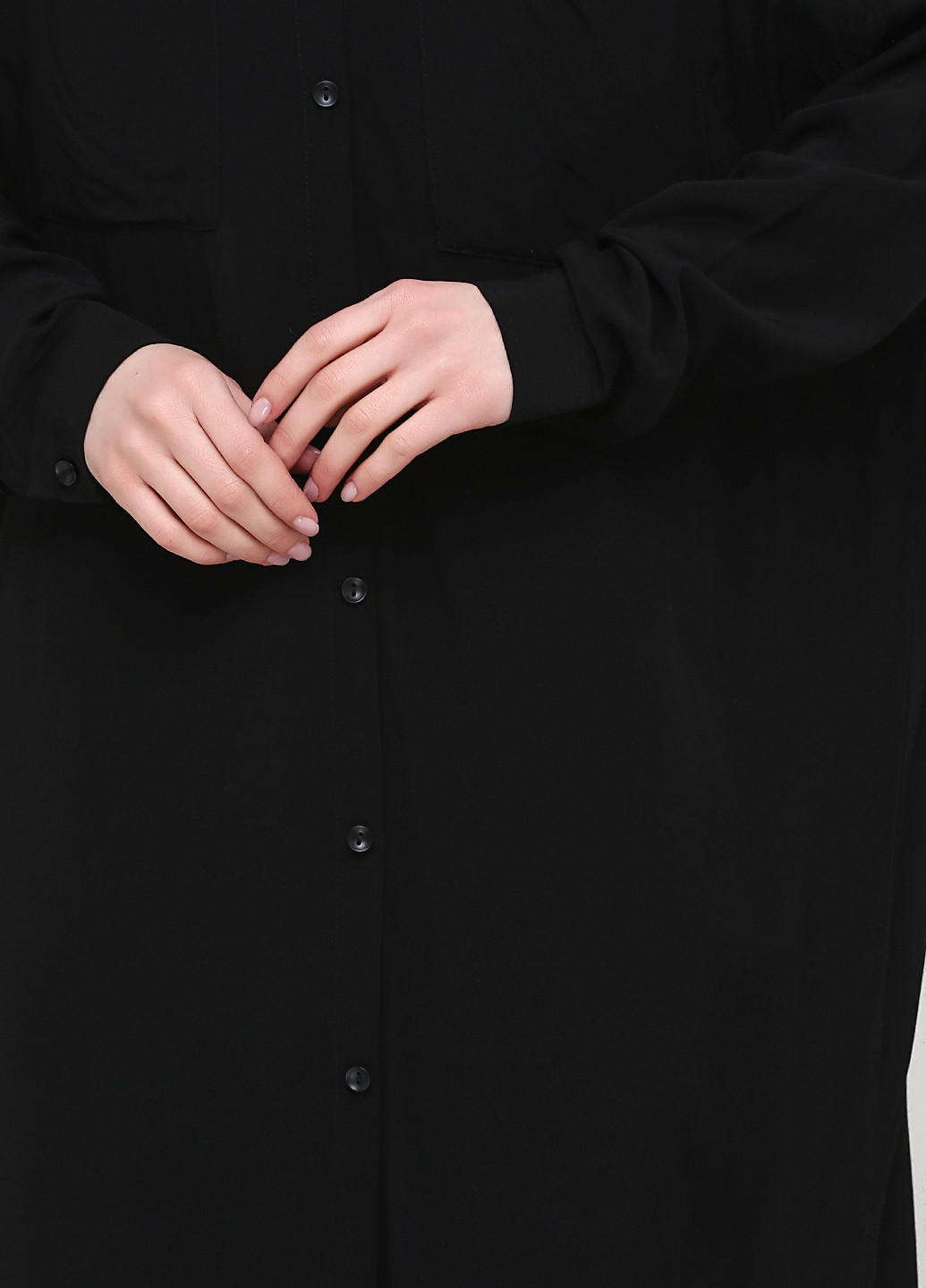 Черное кэжуал платье рубашка Only однотонное
