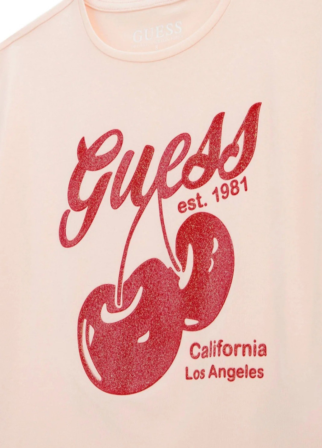 Світло-рожева літня футболка Guess