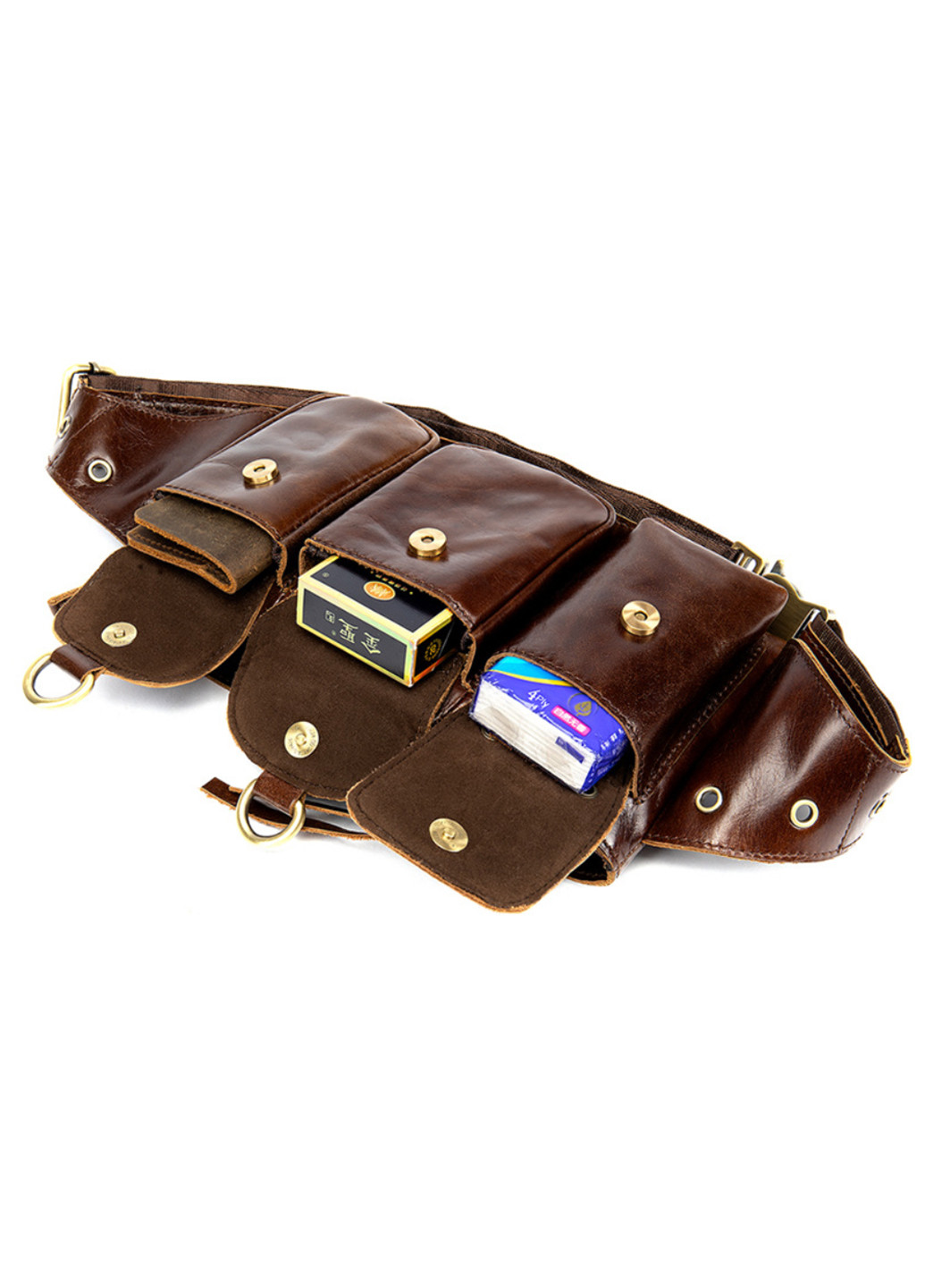 Мужская кожаная сумка-бананка 23,5х13х3 см Vintage (252130491)