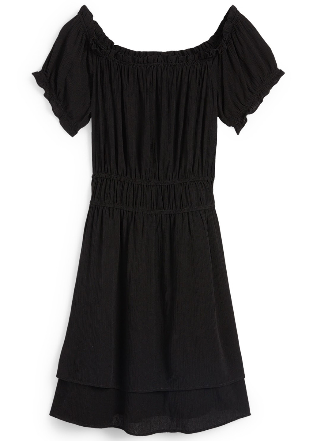 Черное кэжуал платье с открытыми плечами C&A однотонное