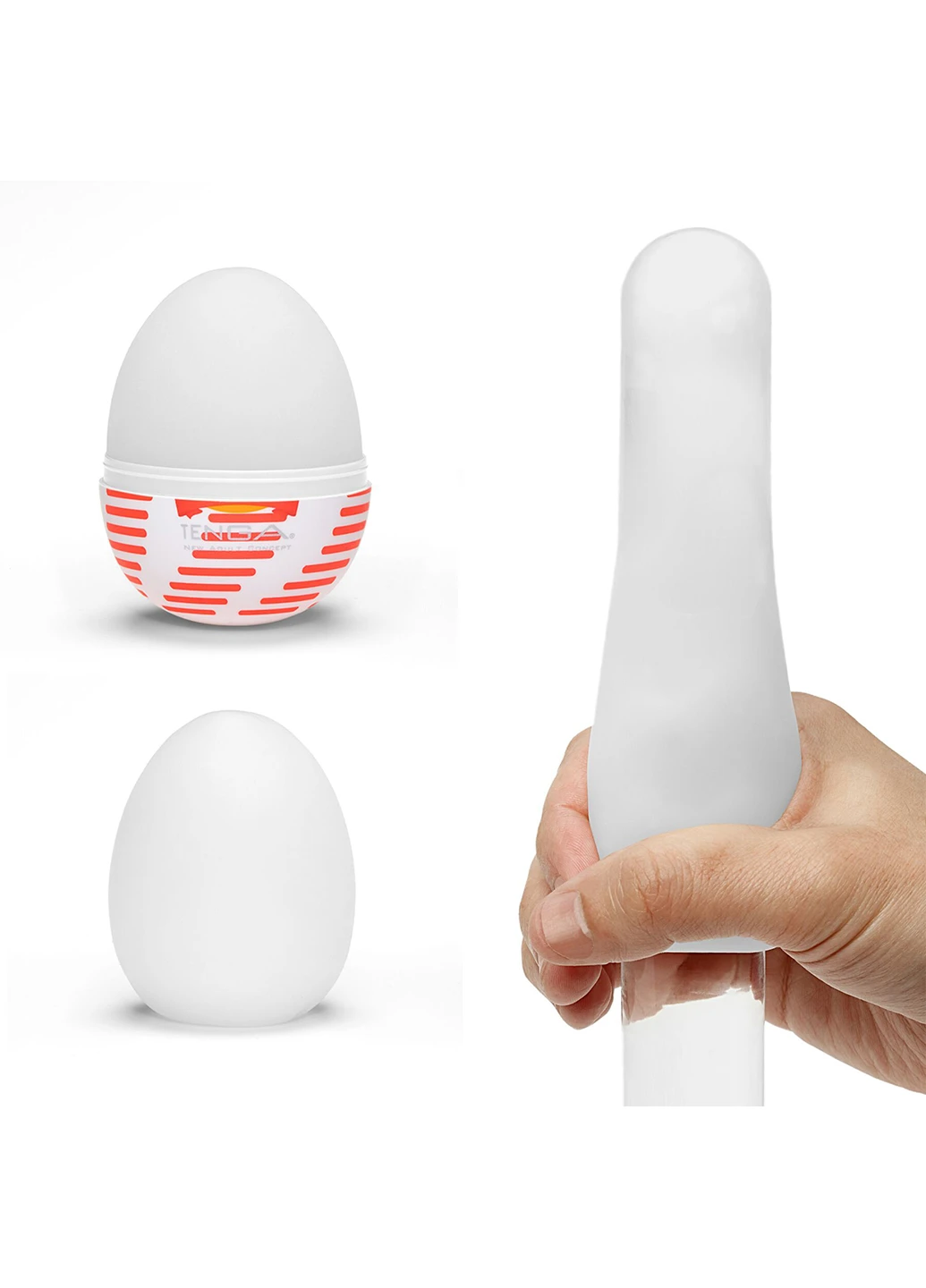 Мастурбатор-яйце Egg Tube, рельєф з поздовжніми лініями Tenga (254151797)