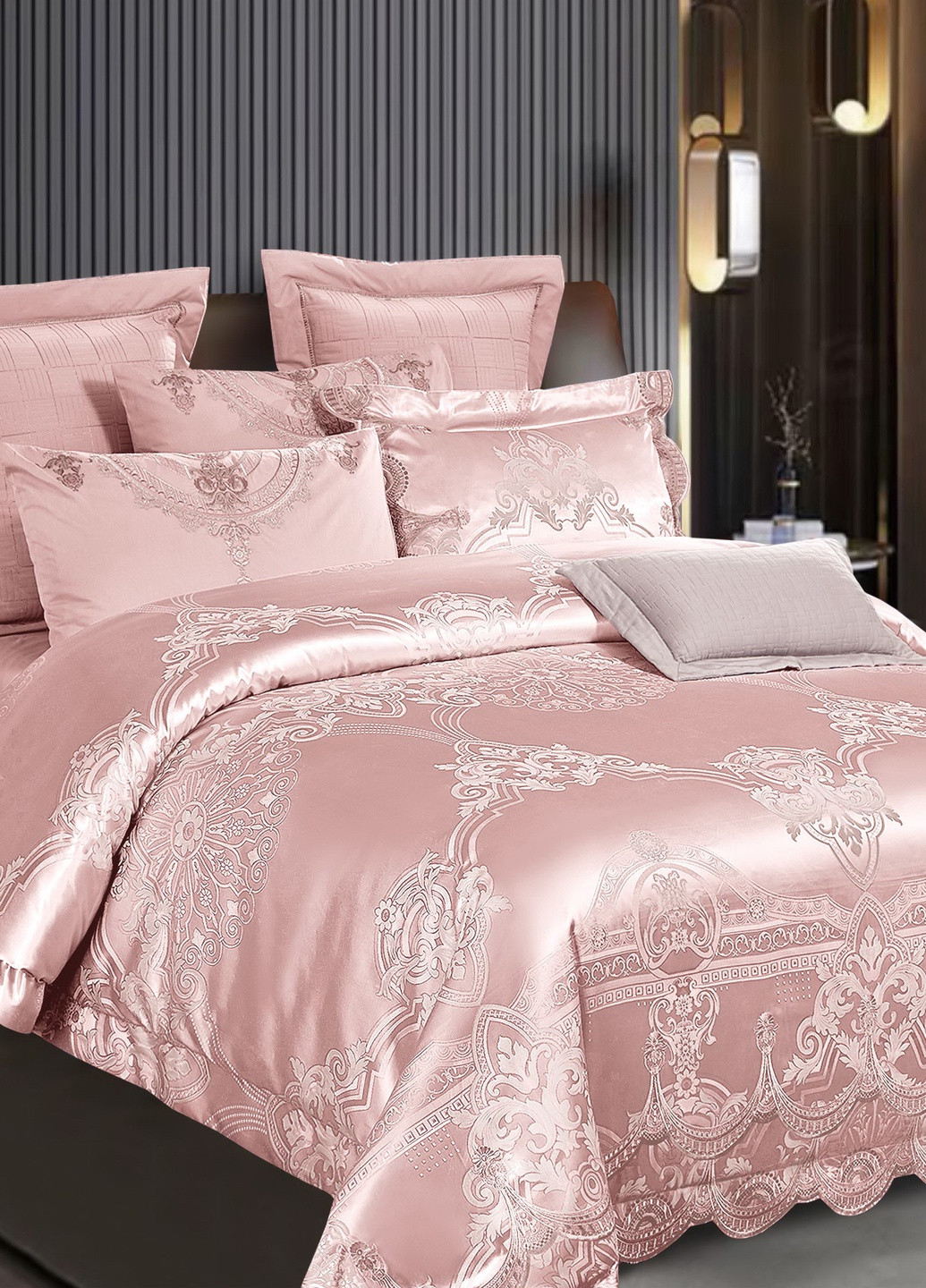Комплект постельного белья сатин-жаккард с вышивкой семейный размер Bella Villa (253105406)