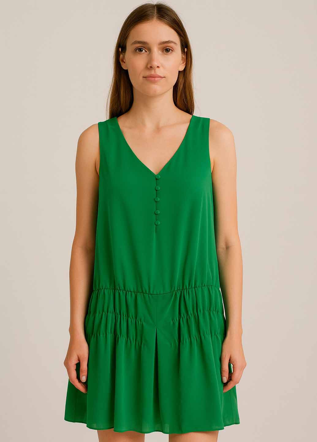 Зелена кежуал сукня а-силует Sassofono однотонна