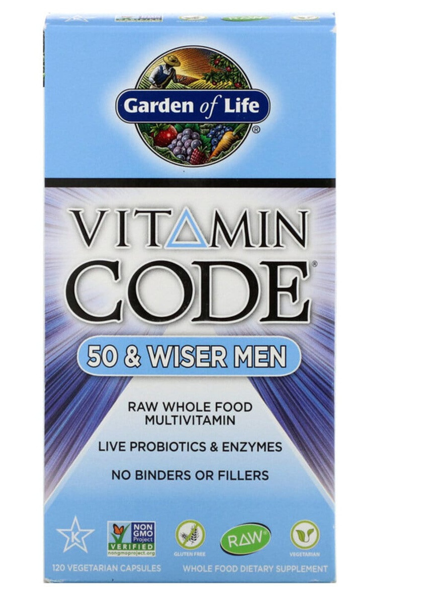Мужские Мультивитамины 50+, Vitamin Code,, 120 вегетарианских капсул Garden of Life (228291795)