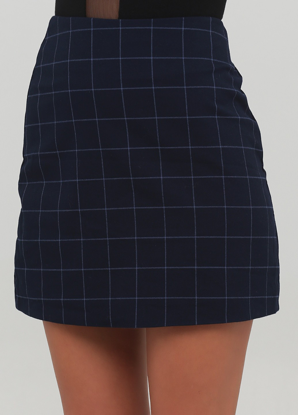 Темно-синяя кэжуал в клетку юбка Monki карандаш