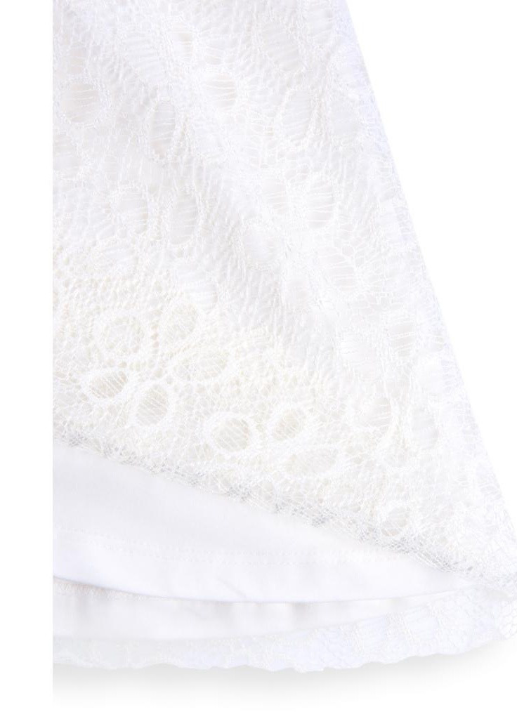 Коричнева футболка з гіпюрного фігурної спідницею (8302-104g-beige) Breeze (205765844)