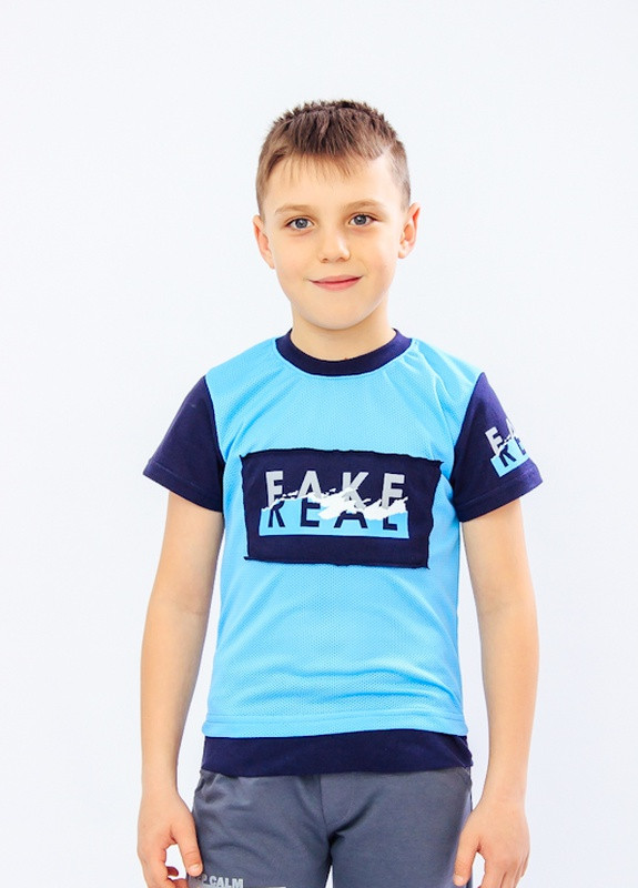 Блакитна літня футболка для хлопчика Носи своє 6121