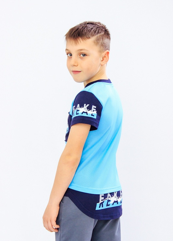 Голубая летняя футболка для мальчика Носи своє 6121