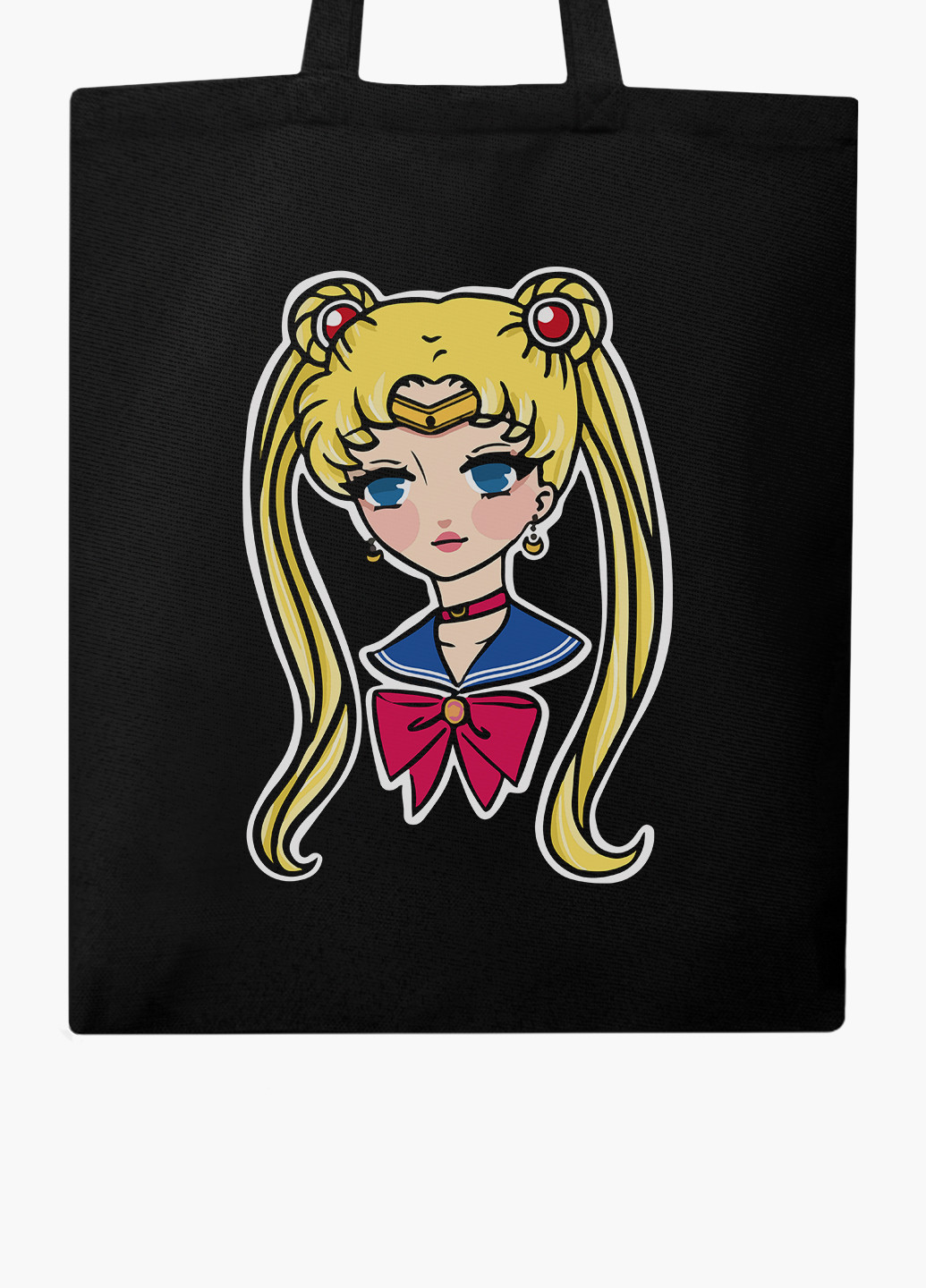 Эко сумка шоппер Сейлор Мун (Sailor Moon) (9227-2926-BK) MobiPrint (235784783)