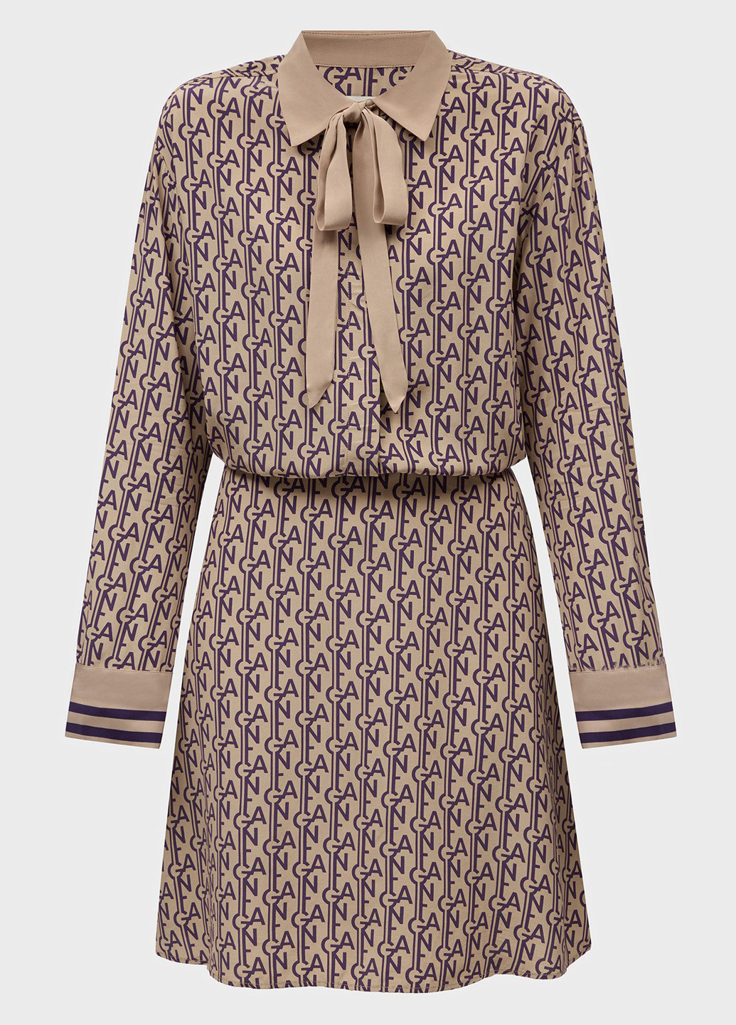 Бежевое кэжуал платье Gant с логотипом