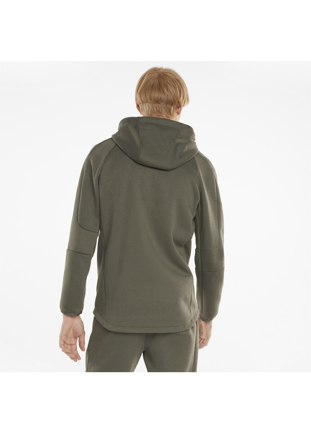 Зелена демісезонна толстовка evostripe full-zip men's hoodie Puma
