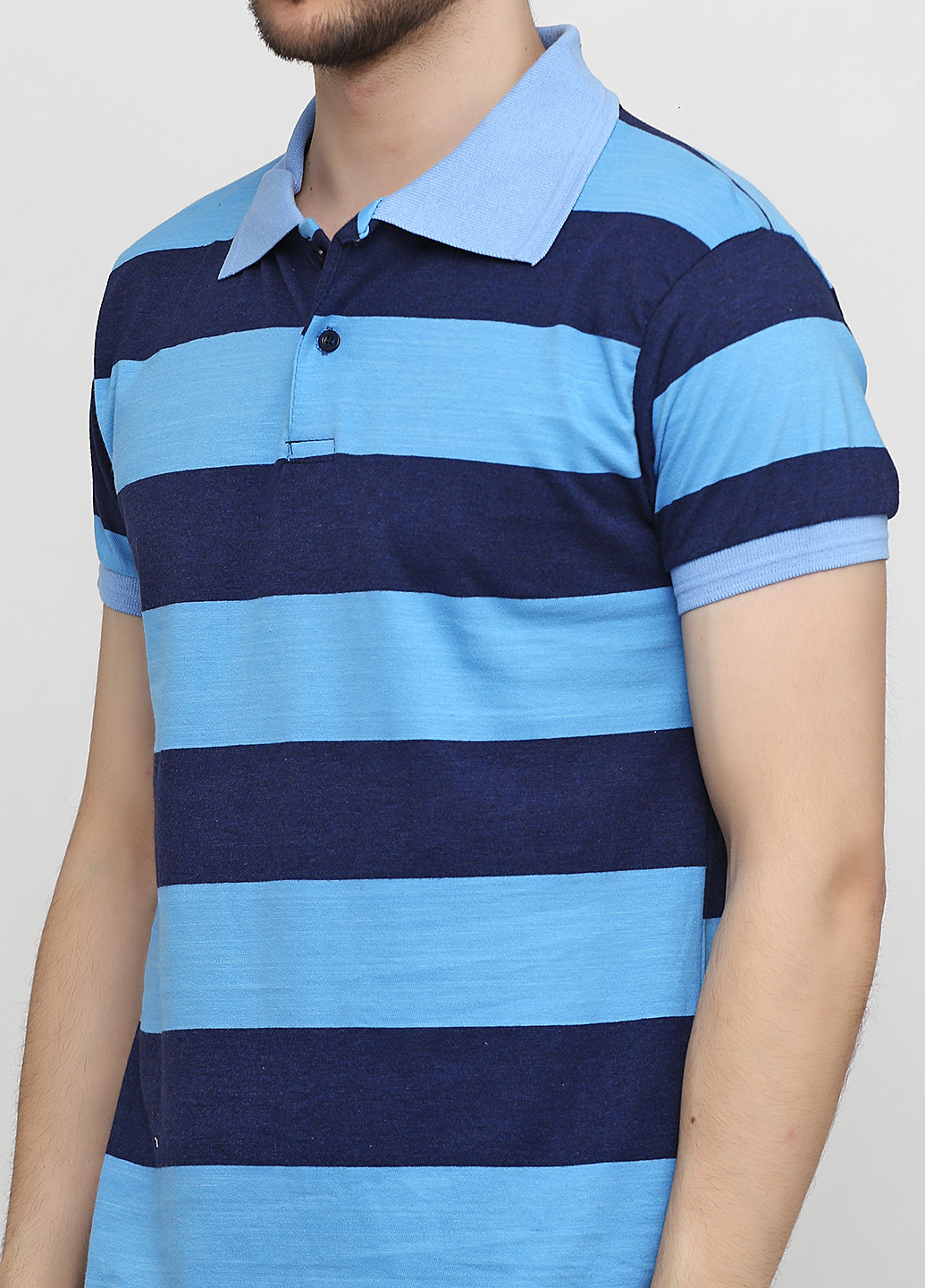 Голубой футболка-поло для мужчин Chiarotex в полоску