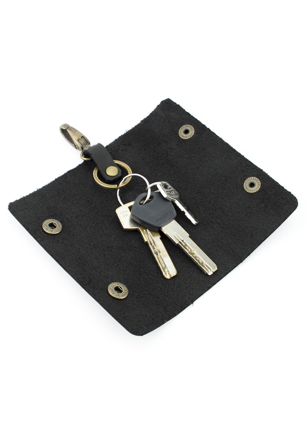 Ключница кожаная с карабином HC0055 черная HandyCover (219035197)