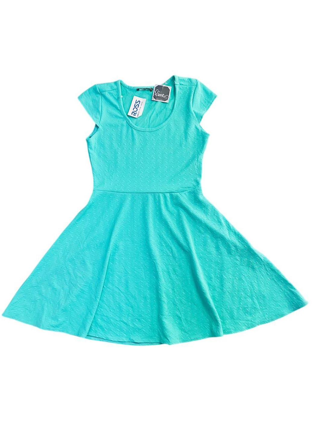 Мятное кэжуал платье клеш ROSS однотонное