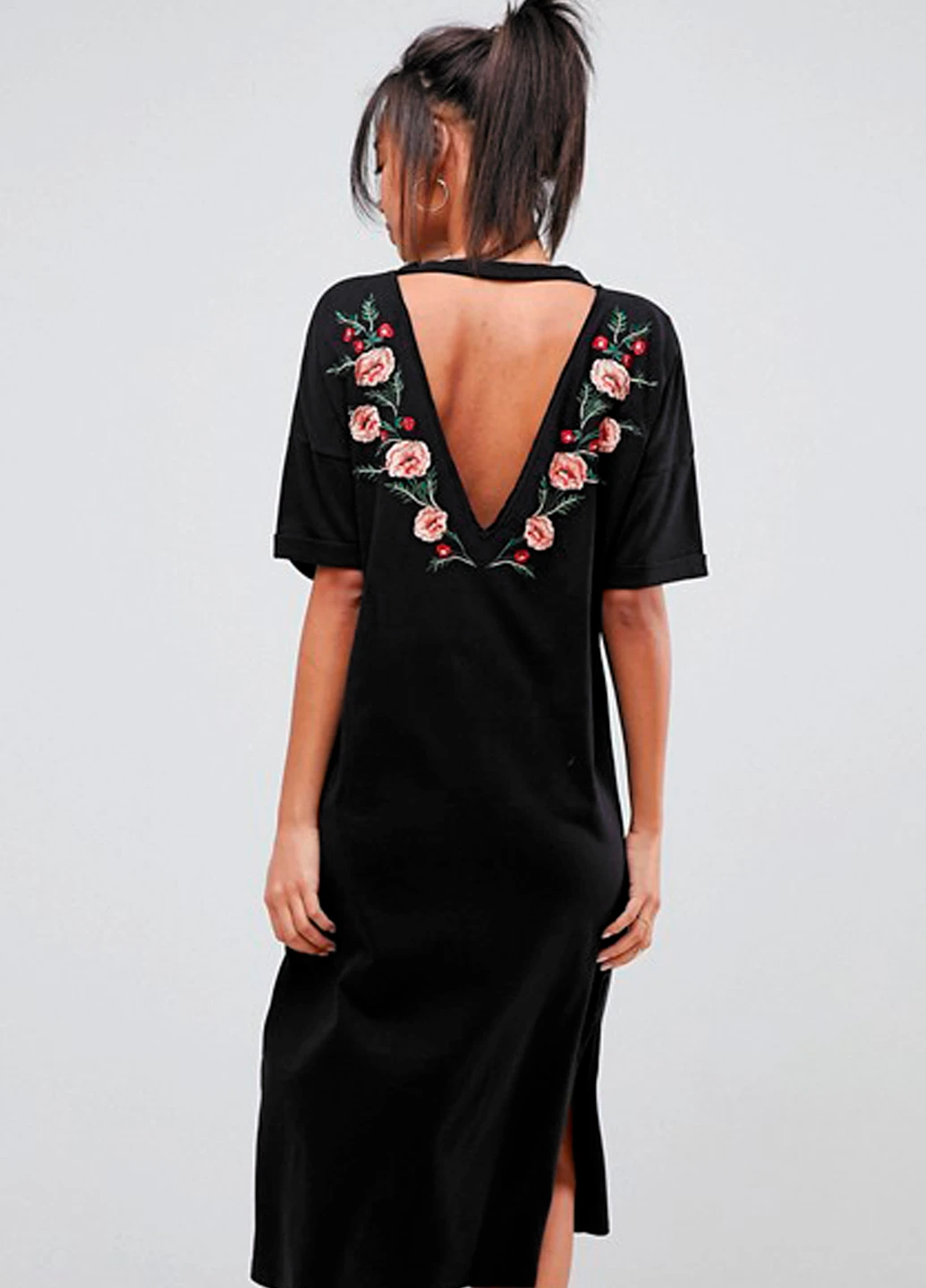 Черное кэжуал платье Asos однотонное