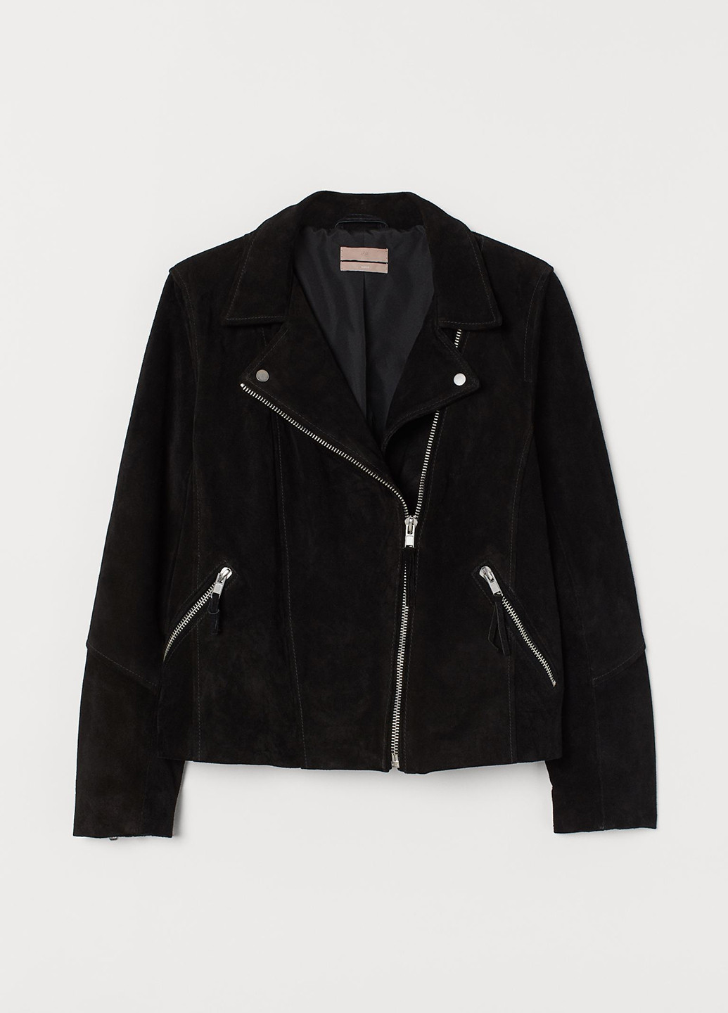 Черная демисезонная куртка замшевая H&M