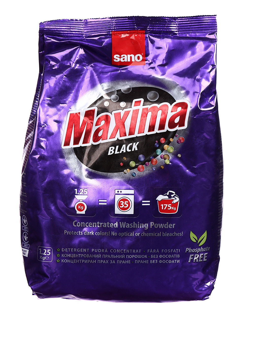 Концентрированный стиральный порошок « Maxima Black», 1.250 кг Sano (94768328)
