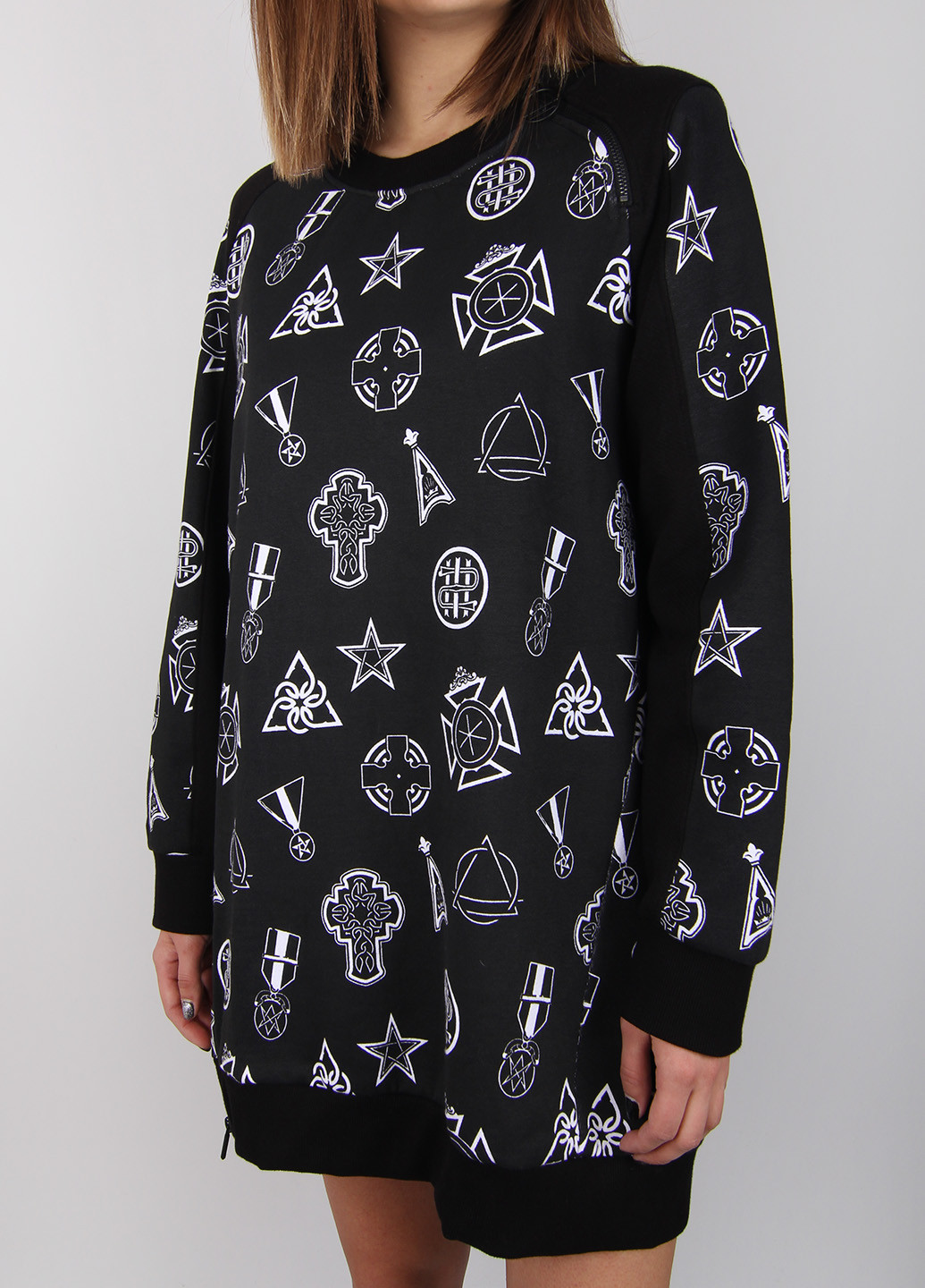 Чорна кежуал платье Eleven Paris з абстрактним візерунком