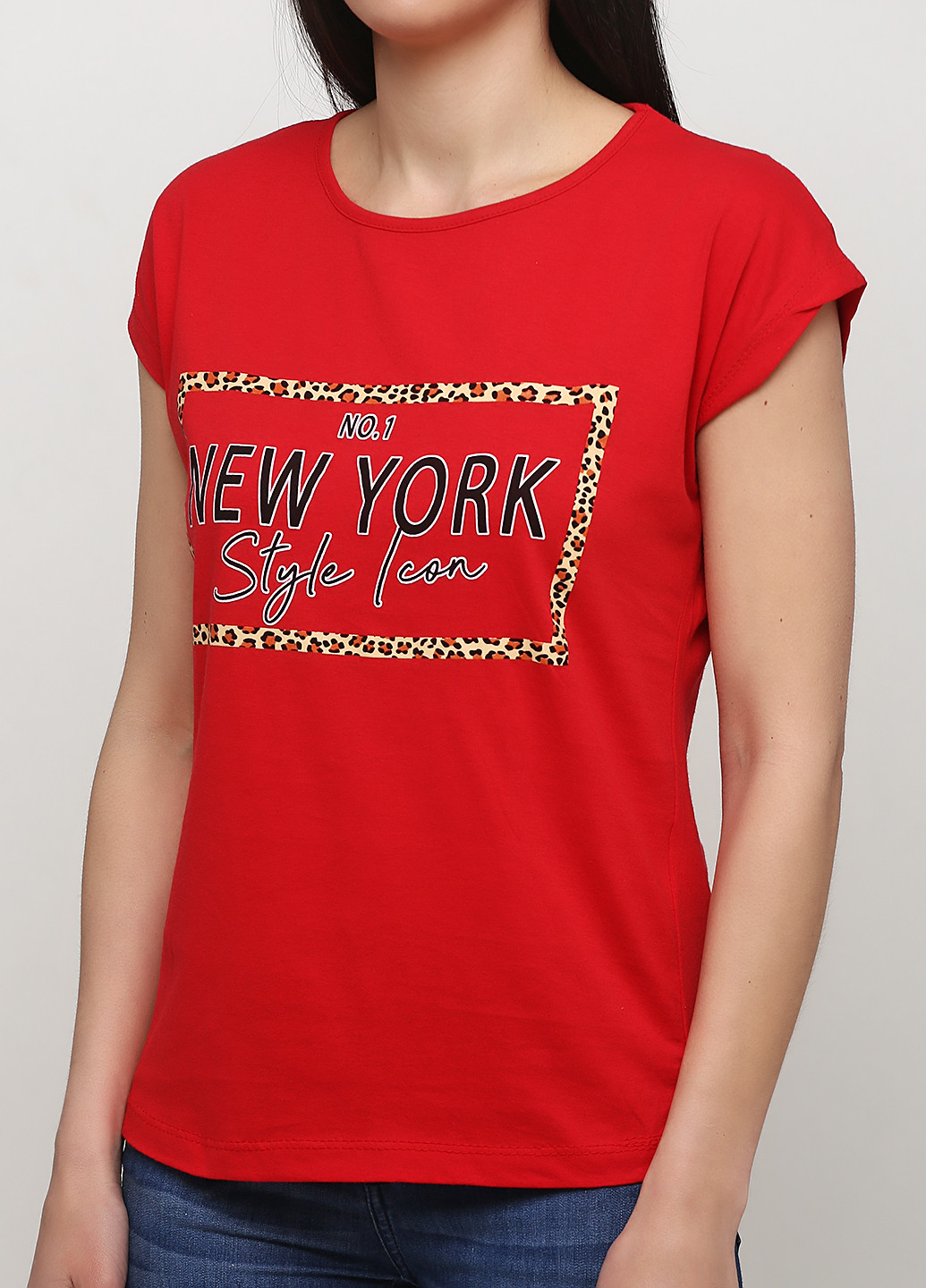 Красная летняя футболка London Look