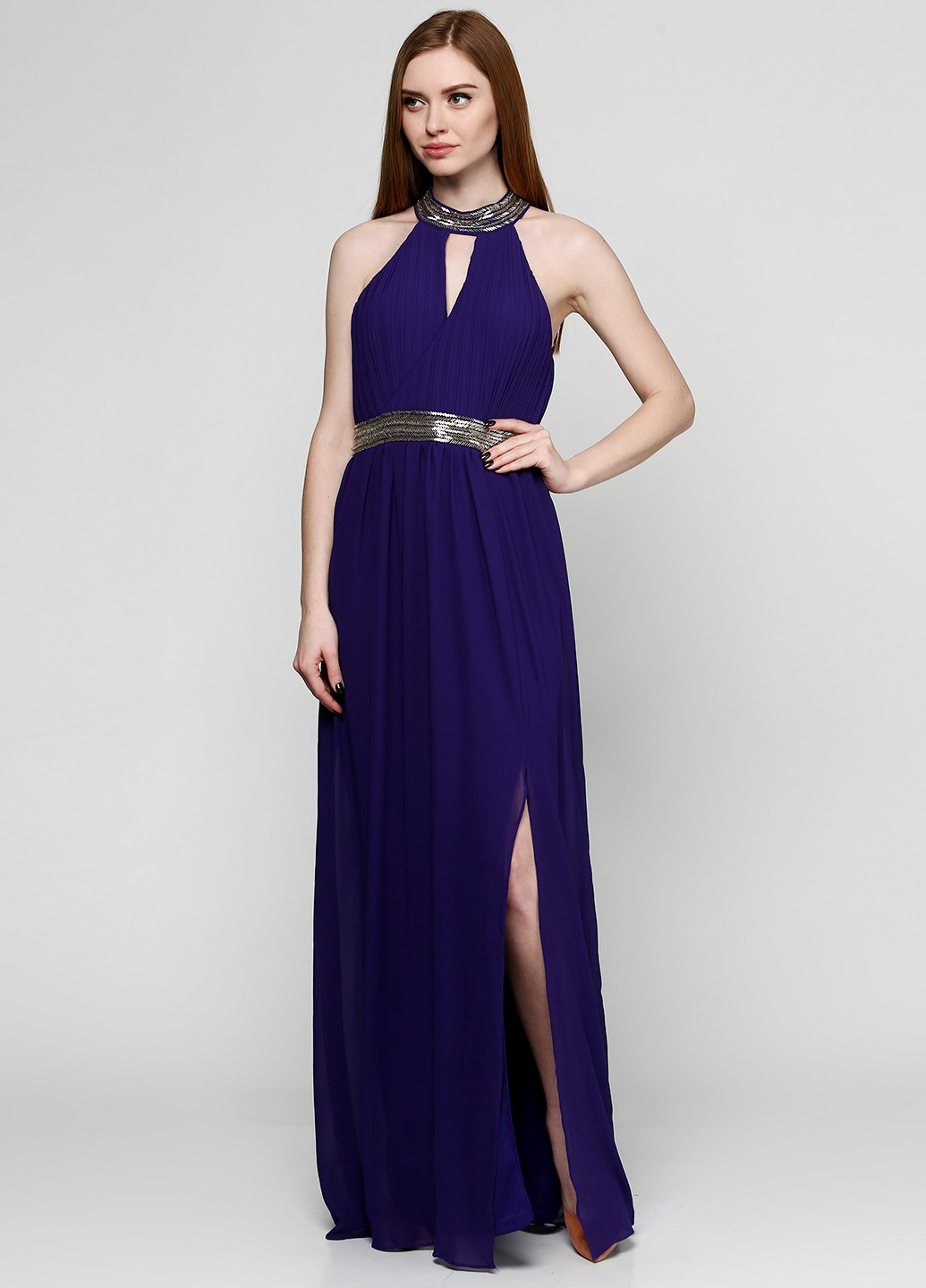 Фиолетовое вечернее платье TFNC London однотонное