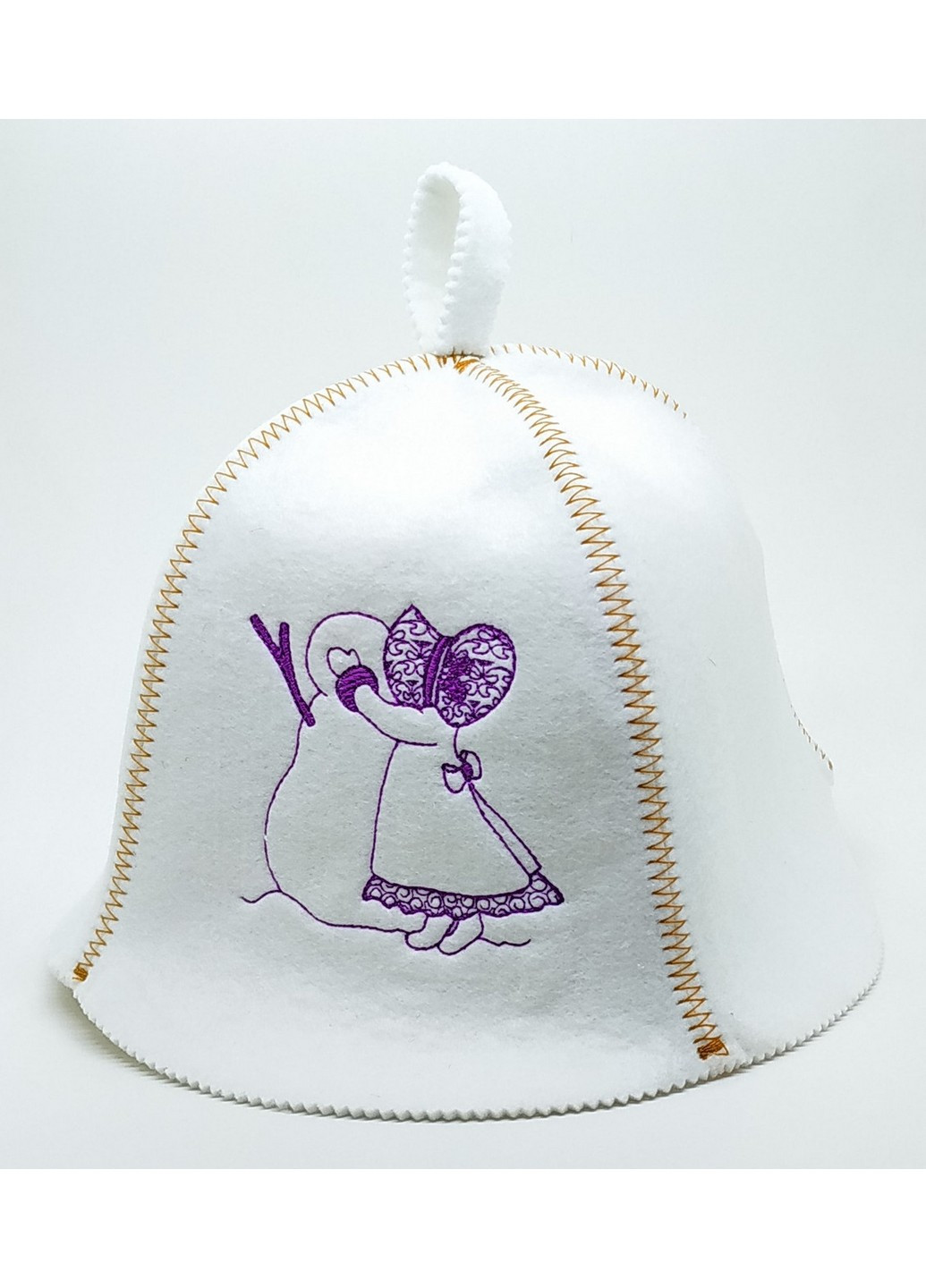 Шапка для сауни "Дівчинка та сніговик" Універсальний Luxyart (254456568)