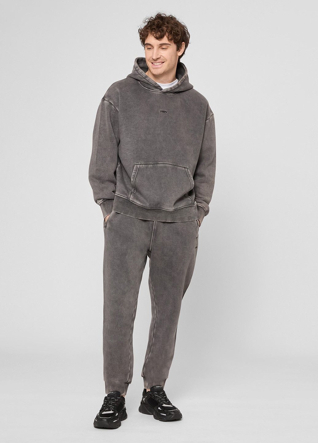 Серые спортивные, кэжуал демисезонные джоггеры брюки PRPY