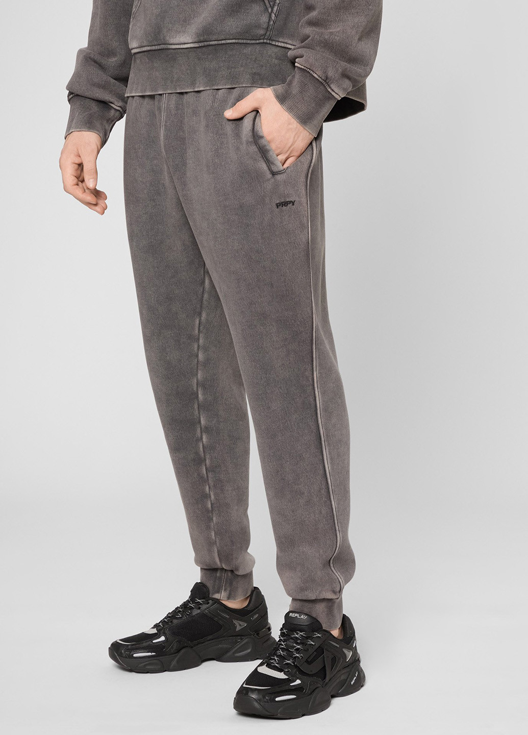 Серые спортивные, кэжуал демисезонные джоггеры брюки PRPY