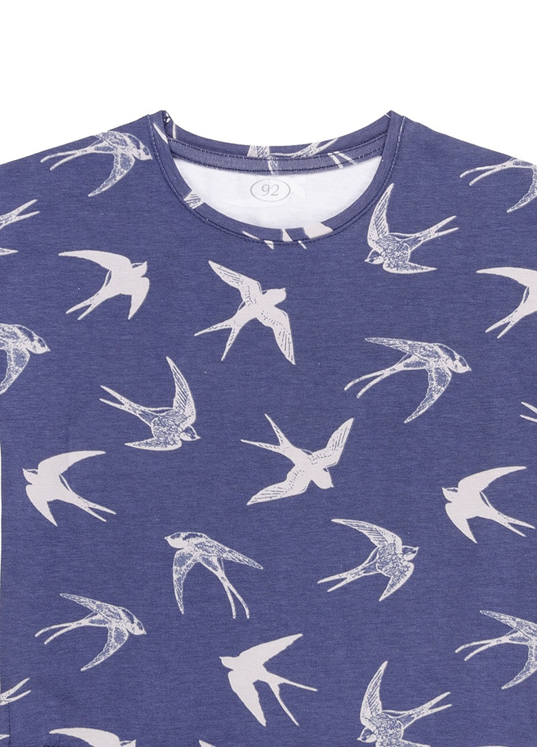 Синяя демисезонная футболка для мальчика Фламинго Текстиль