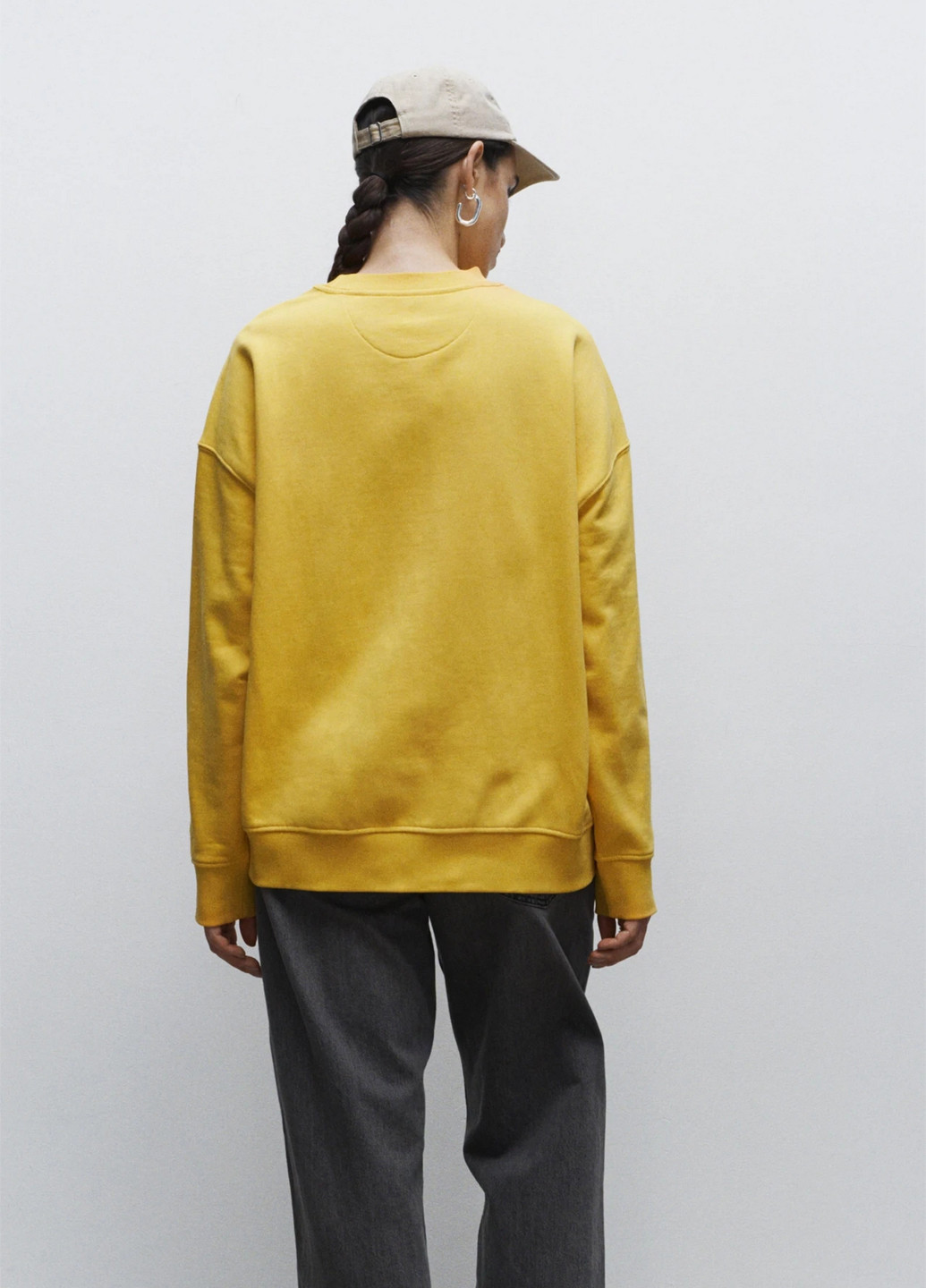 Жовтий світшот H&M однотонний без декору (306380310)