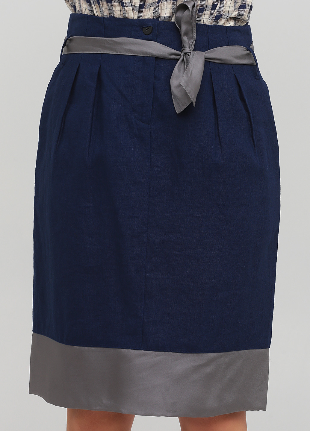 Темно-синяя кэжуал однотонная юбка The J. Peterman Company карандаш