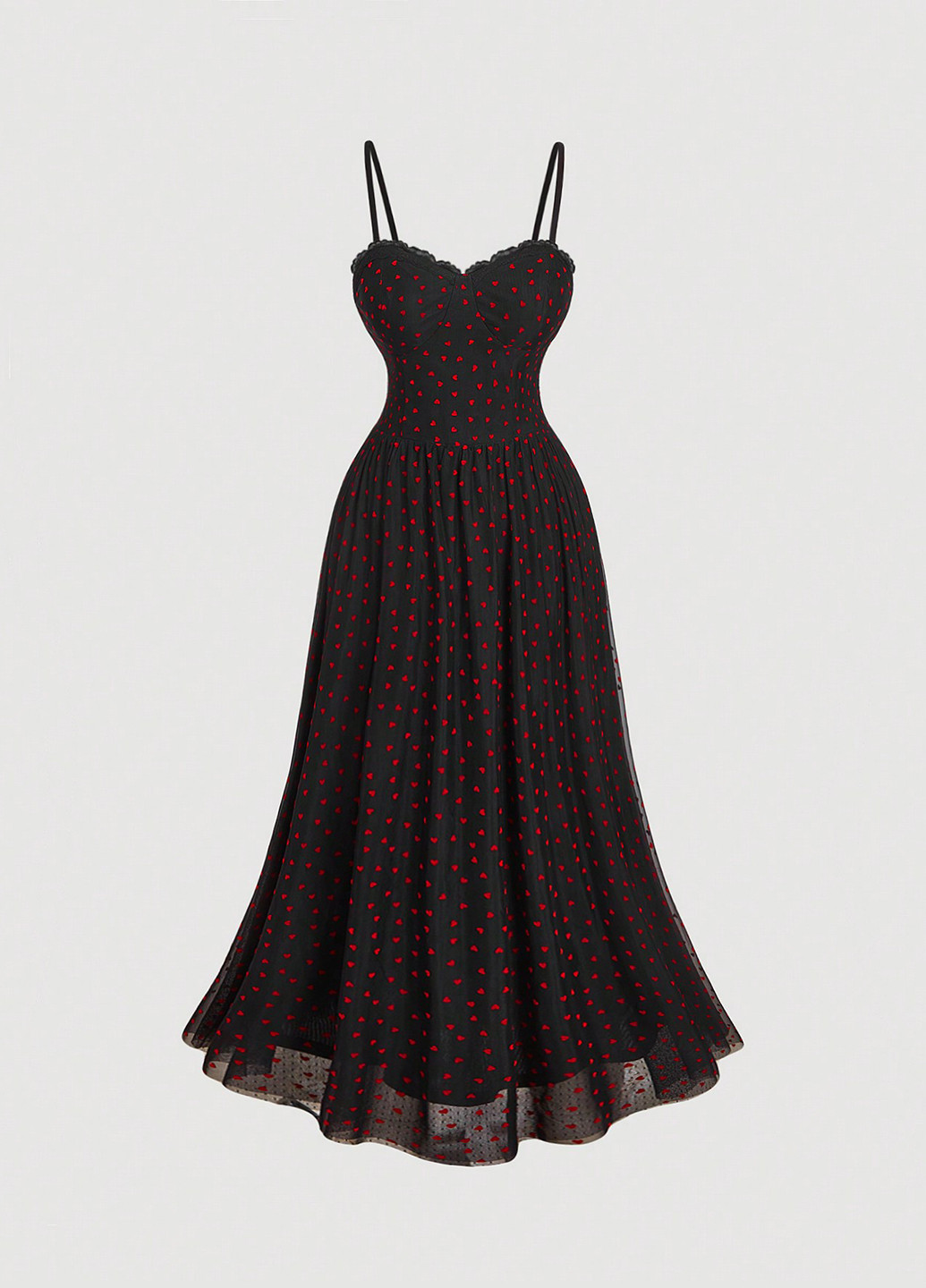 Черное вечернее, кэжуал платье клеш, с открытой спиной SHEIN сердечки