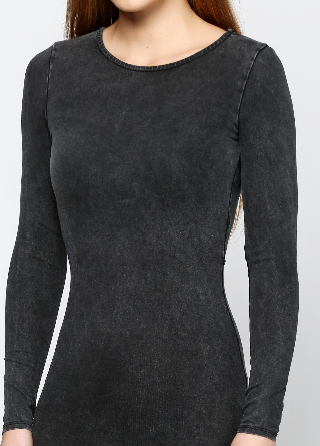 Темно-серое кэжуал платье с открытой спиной H&M однотонное